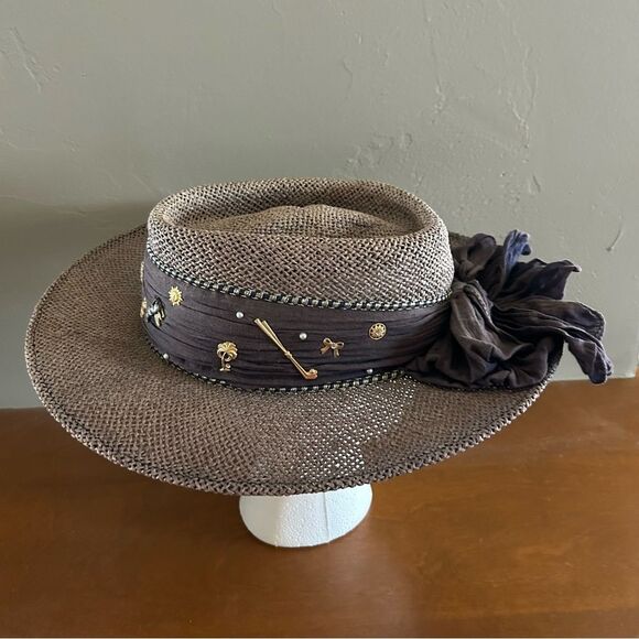 Dixie J Designs El Centro Novelty Golf Raffia Hat - Picture 5 of 11